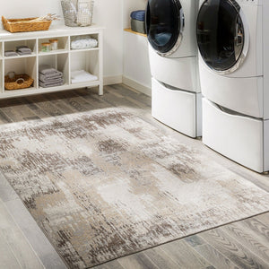 Livabliss Lavadora Machine Woven Turkish Runner Rug Low Pile Polyester Hallway Traditional Style Taupe, Brown 7'10" x 10' LVR2315-71010