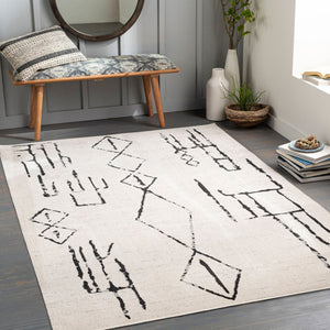 Livabliss Lavadora Machine Woven Geometric Runner Rug for Hallways and Modern Entryways Black, Gray 6'7" x 9' LVR2318-679