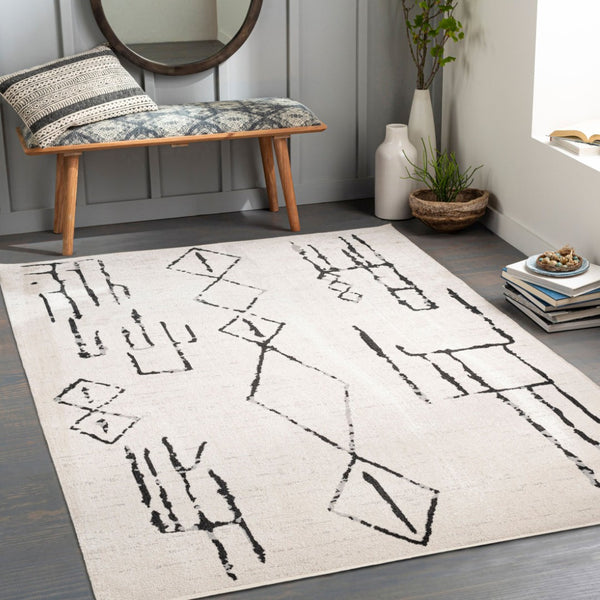 Livabliss Lavadora Machine Woven Geometric Runner Rug for Hallways and Modern Entryways Black, Gray 6'7" x 9' LVR2318-679