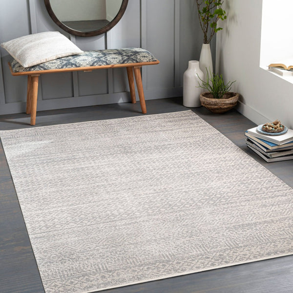 Livabliss Lavadora Lvr-2319 Bohemian Global Machine Woven Polyester Runner Rug for Hallways Gray, Light Gra 5'3" x 7' LVR2319-537