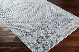 Livabliss Lavadora Machine Woven Polyester Area Rug Bohemian Global Pattern for Living Room Ink Blue, Blue 6'7" x 6'7" LVR2320-67RD