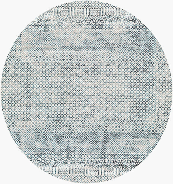 Livabliss Lavadora Machine Woven Polyester Area Rug Bohemian Global Pattern for Living Room Ink Blue, Blue 6'7" x 6'7" LVR2320-67RD