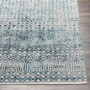Livabliss Lavadora Machine Woven Polyester Area Rug Bohemian Global Pattern for Living Room Ink Blue, Blue 6'7" x 6'7" LVR2320-67RD