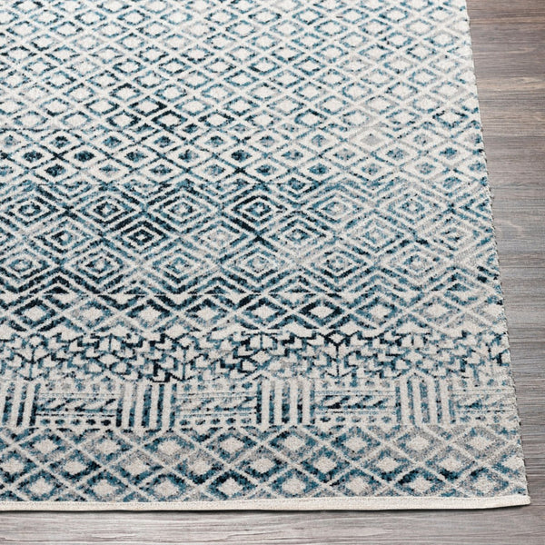 Livabliss Lavadora Machine Woven Polyester Area Rug Bohemian Global Pattern for Living Room Ink Blue, Blue 6'7" x 6'7" LVR2320-67RD