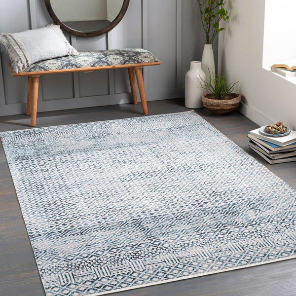 Livabliss Lavadora Machine Woven Polyester Area Rug Bohemian Global Pattern for Living Room Ink Blue, Blue 9'2" x 12' LVR2320-9312