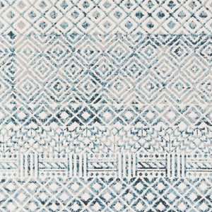 Livabliss Lavadora Machine Woven Polyester Area Rug Bohemian Global Pattern for Living Room Ink Blue, Blue 6'7" x 6'7" LVR2320-67RD