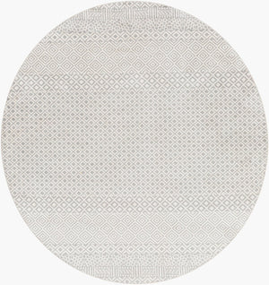 Livabliss Lavadora Machine Woven Polyester Area Rug Bohemian Global Pattern for Living Rooms Gray, Light Gra 6'7" x 6'7" LVR2321-67RD