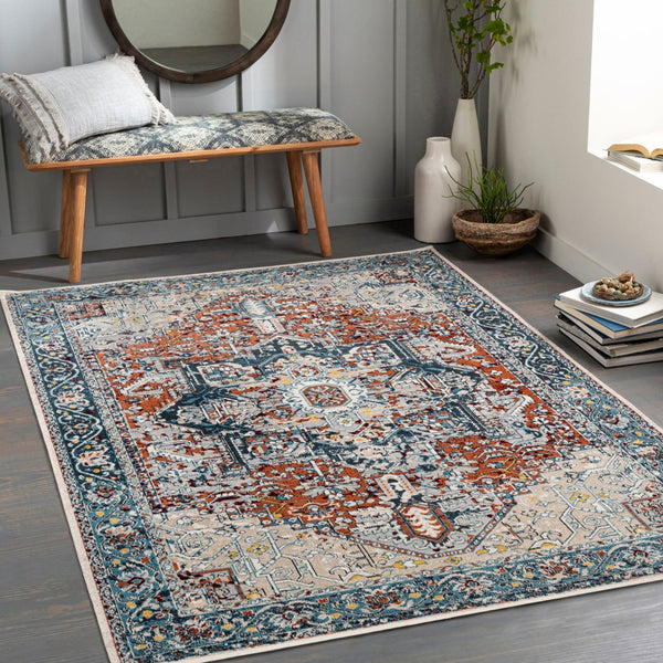 Livabliss Lavadora Machine Woven Polyester Area Rug Low Pile Traditional Pattern for Any Room LVR2323-67RD