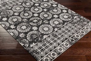 Livabliss Lavadora Traditional Polyester Area Rug Low Pile Woven Accent for Living Room Floors Black, Gray 5'3" x 7' LVR2325-537