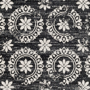 Livabliss Lavadora Traditional Polyester Area Rug Low Pile Woven Accent for Living Room Floors Black, Gray 5'3" x 7' LVR2325-537