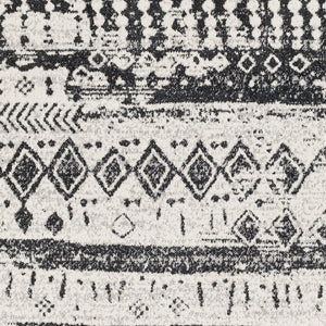 Livabliss Lavadora Global Pattern Polyester Runner Rug for Hallways and High Traffic Entryways Black, Gray 9'2" x 12' LVR2329-9312