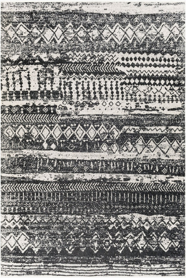 Livabliss Lavadora Machine Woven Polyester Area Rug Bohemian Global Pattern for Living Dining Rooms Black, Gray 9'2" x 12' LVR2330-9312