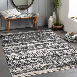 Livabliss Lavadora Machine Woven Polyester Area Rug Bohemian Global Pattern for Living Dining Rooms Black, Gray 9'2" x 12' LVR2330-9312