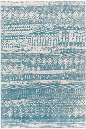 Livabliss Lavadora Machine Woven Polyester Area Rug Global Pattern for Living or Dining Rooms Blue, Gray 6'7" x 9' LVR2332-679