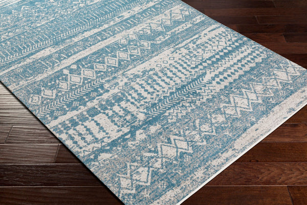 Livabliss Lavadora Machine Woven Polyester Area Rug Global Pattern for Living or Dining Rooms Blue, Gray 6'7" x 9' LVR2332-679