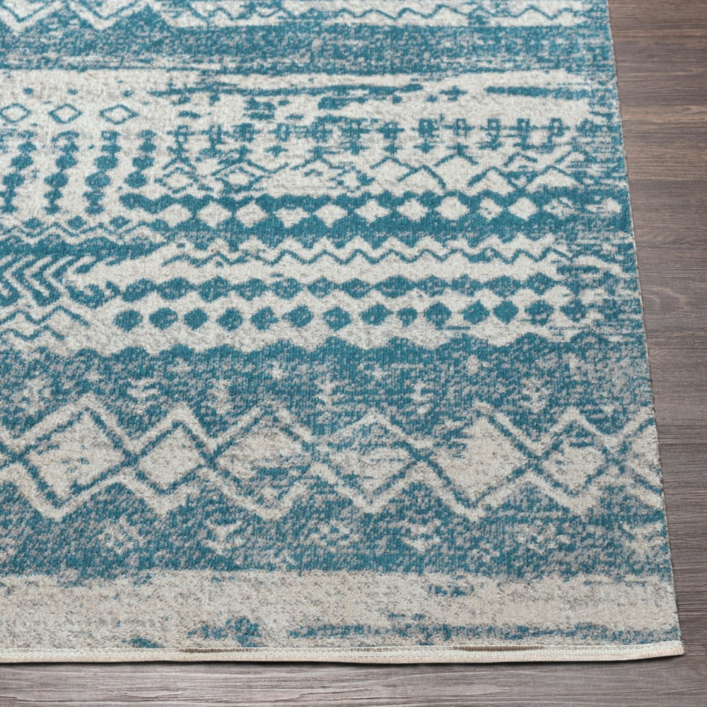 Livabliss Lavadora Machine Woven Polyester Area Rug Global Pattern for Living or Dining Rooms Blue, Gray 6'7" x 9' LVR2332-679