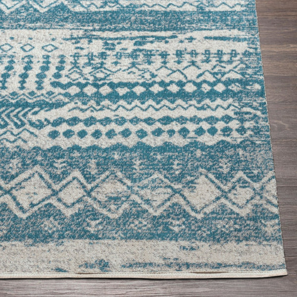 Livabliss Lavadora Machine Woven Polyester Area Rug Global Pattern for Living or Dining Rooms Blue, Gray 6'7" x 9' LVR2332-679