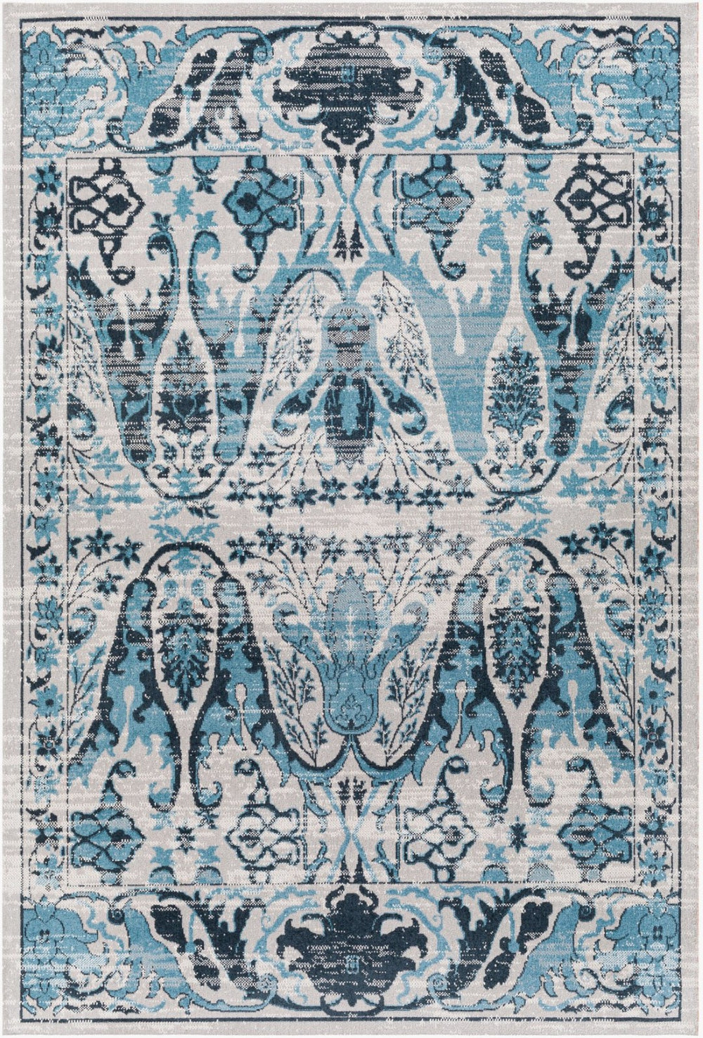 Livabliss Lavadora Machine Woven Polyester Square Rug Traditional Turkish Pattern for Living Rooms Ink Blue, Blue 9'2" x 12' LVR2333-9312