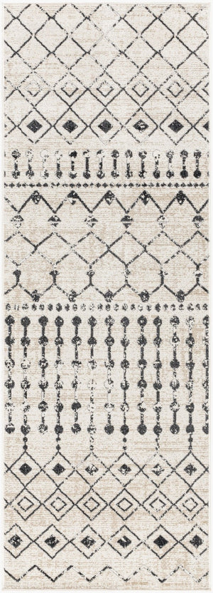 Livabliss Lavadora Machine Woven Polyester Runner Rug Global Pattern for Hallways and Entryways Black, Gray 2'7" x 7'3" LVR2336-2773