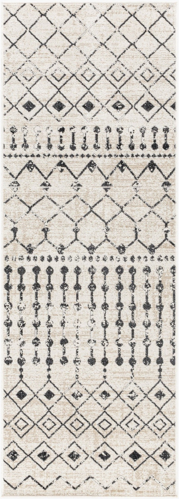 Livabliss Lavadora Machine Woven Polyester Runner Rug Global Pattern for Hallways and Entryways Black, Gray 2'7" x 7'3" LVR2336-2773