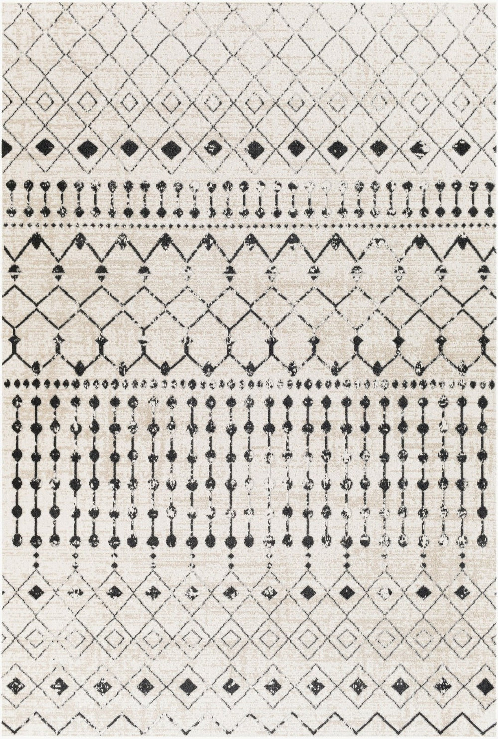 Livabliss Lavadora Machine Woven Polyester Runner Rug Global Pattern for Hallways and Entryways Black, Gray 9'2" x 12' LVR2336-9312