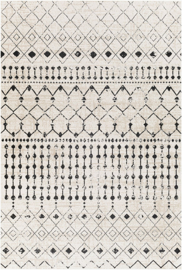 Livabliss Lavadora Machine Woven Polyester Runner Rug Global Pattern for Hallways and Entryways Black, Gray 9'2" x 12' LVR2336-9312