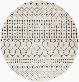 Livabliss Lavadora Machine Woven Polyester Runner Rug Global Pattern for Hallways and Entryways Black, Gray 6'7" x 6'7" LVR2336-67RD