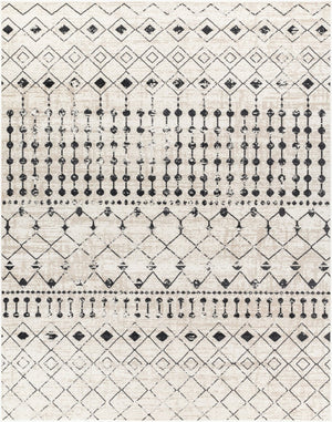 Livabliss Lavadora Machine Woven Polyester Runner Rug Global Pattern for Hallways and Entryways Black, Gray 7'10" x 10' LVR2336-71010