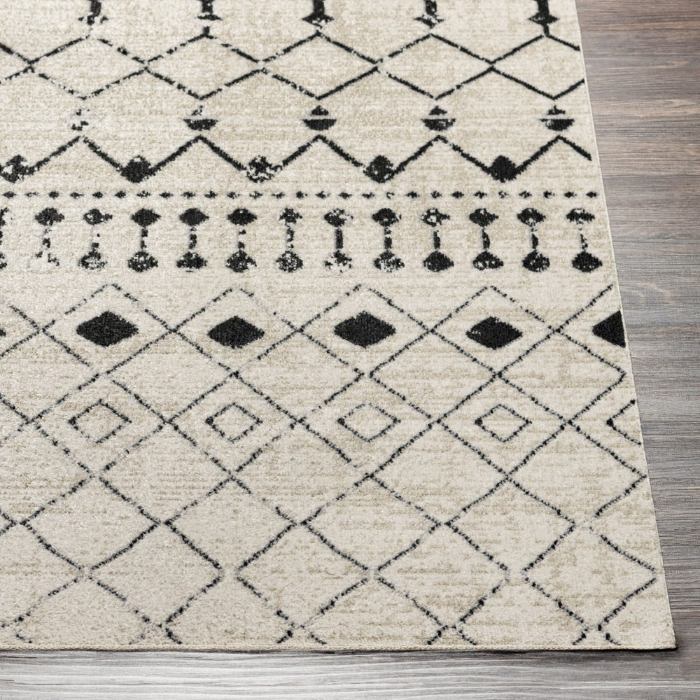 Livabliss Lavadora Machine Woven Polyester Runner Rug Global Pattern for Hallways and Entryways Black, Gray 9'2" x 12' LVR2336-9312