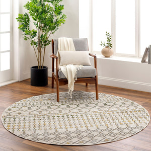 Livabliss Lavadora Machine Woven Bohemian Global Polyester Area Rug for Living Room or Bedroom Sage, Mustard 6'7" x 9' LVR2337-679