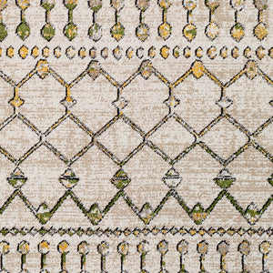 Livabliss Lavadora Machine Woven Bohemian Global Polyester Area Rug for Living Room or Bedroom Sage, Mustard 6'7" x 9' LVR2337-679