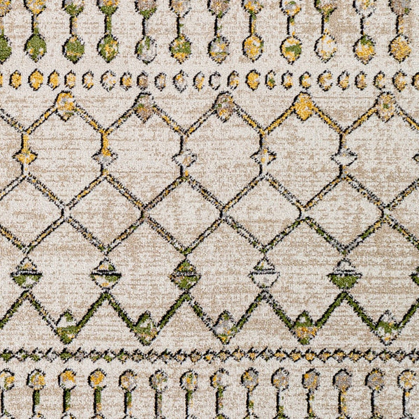 Livabliss Lavadora Machine Woven Bohemian Global Polyester Area Rug for Living Room or Bedroom Sage, Mustard 6'7" x 9' LVR2337-679