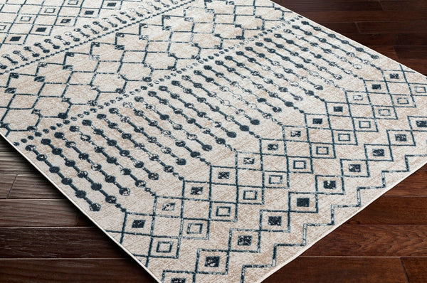 Livabliss Lavadora Global Pattern Polyester Woven Area Rug for Living Room or Entryway Ink Blue, Blue 6'7" x 6'7" LVR2338-67RD