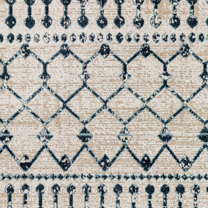 Livabliss Lavadora Global Pattern Polyester Woven Area Rug for Living Room or Entryway Ink Blue, Blue 6'7" x 6'7" LVR2338-67RD