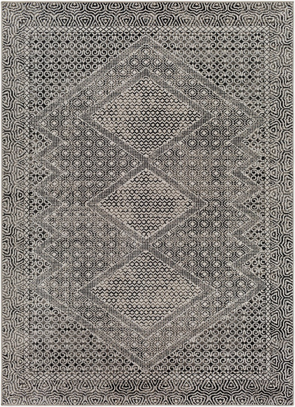 Livabliss Lavadora Machine Woven Polyester Area Rug Bohemian Turkish Pattern for Living Rooms Black, Gray 9'2" x 12' LVR2341-9312