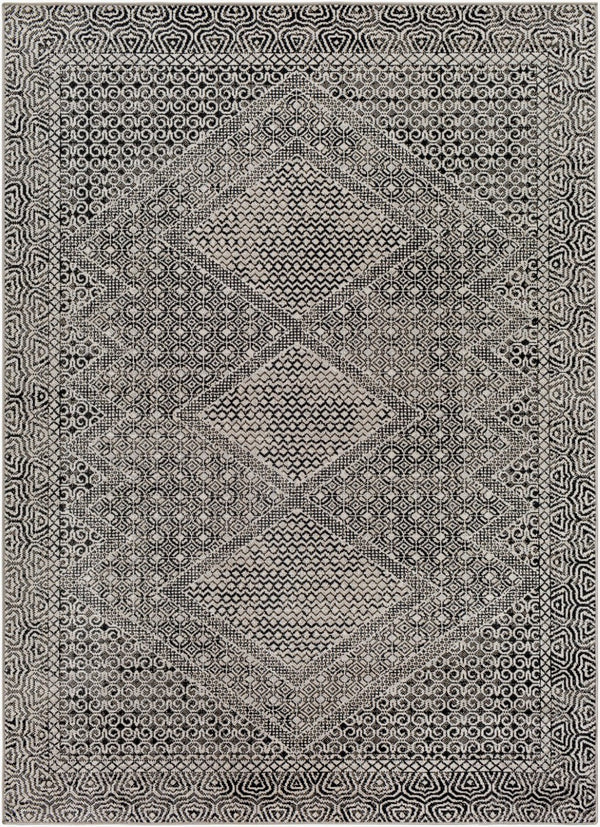 Livabliss Lavadora Machine Woven Polyester Area Rug Bohemian Turkish Pattern for Living Rooms Black, Gray 9'2" x 12' LVR2341-9312