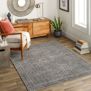 Livabliss Lavadora Machine Woven Polyester Area Rug Bohemian Turkish Pattern for Living Rooms Black, Gray 9'2" x 12' LVR2341-9312