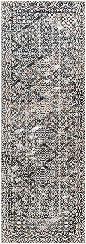 Livabliss Lavadora Bohemian Runner Rug Turkish Woven Polyester Low Pile Hallway Entryway Black, Gray 2'7" x 7'3" LVR2342-2773