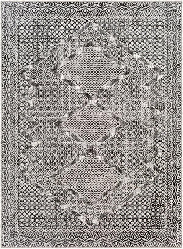 Livabliss Lavadora Bohemian Runner Rug Turkish Woven Polyester Low Pile Hallway Entryway Black, Gray 9'2" x 12' LVR2342-9312