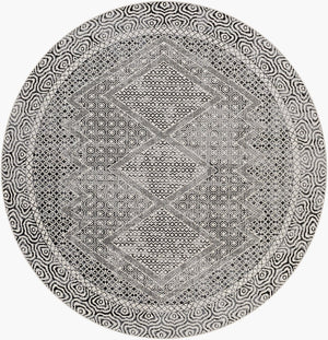 Livabliss Lavadora Bohemian Runner Rug Turkish Woven Polyester Low Pile Hallway Entryway Black, Gray 6'7" x 6'7" LVR2342-67RD