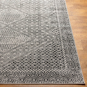 Livabliss Lavadora Bohemian Runner Rug Turkish Woven Polyester Low Pile Hallway Entryway Black, Gray 9'2" x 12' LVR2342-9312