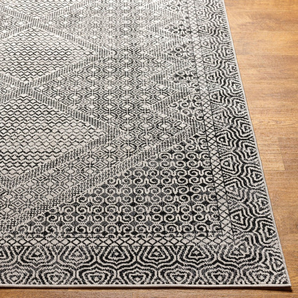 Livabliss Lavadora Bohemian Runner Rug Turkish Woven Polyester Low Pile Hallway Entryway Black, Gray 9'2" x 12' LVR2342-9312