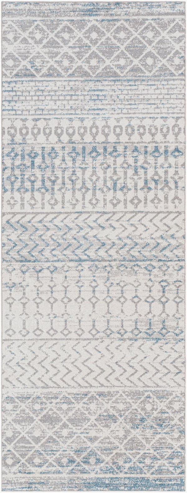 Livabliss Lavadora Bohemian Global Runner Rug Machine Woven Polyester Low Pile Hallway Accent Gray, Light Gra 2'7" x 7'3" LVR2343-2773