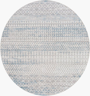 Livabliss Lavadora Bohemian Global Runner Rug Machine Woven Polyester Low Pile Hallway Accent Gray, Light Gra 6'7" x 6'7" LVR2343-67RD