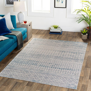 Livabliss Lavadora Bohemian Global Runner Rug Machine Woven Polyester Low Pile Hallway Accent Gray, Light Gra 6'7" x 6'7" LVR2343-67RD