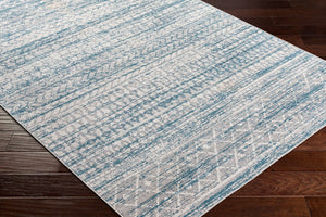 Livabliss Lavadora Bohemian Global Runner Rug Polyester Machine Woven for Entryway or Hallway Blue, Gray 6'7" x 9' LVR2344-679