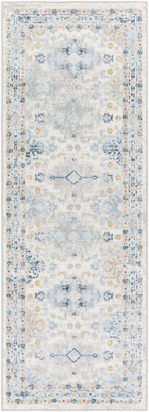 Livabliss Lavadora Traditional Runner Rug Machine Woven Polyester for Hallways and Entryways Ivory, Medium G 2'7" x 7'3" LVR2346-2773
