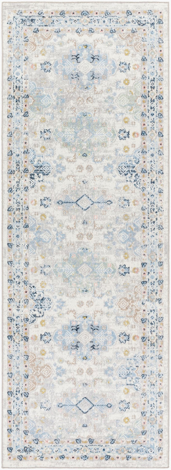 Livabliss Lavadora Traditional Runner Rug Machine Woven Polyester for Hallways and Entryways Ivory, Medium G 2'7" x 7'3" LVR2346-2773