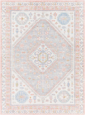 Livabliss Lavadora Traditional Low Pile Polyester Area Rug for Living Room Dining or Entryway Ivory, Plum 9'2" x 12' LVR2348-9312