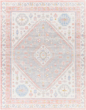 Livabliss Lavadora Traditional Low Pile Polyester Area Rug for Living Room Dining or Entryway Ivory, Plum 7'10" x 10' LVR2348-71010